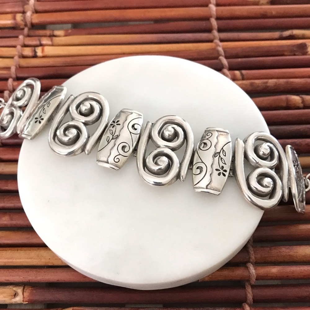 Brighton Silver Swirl Link Bracelet
